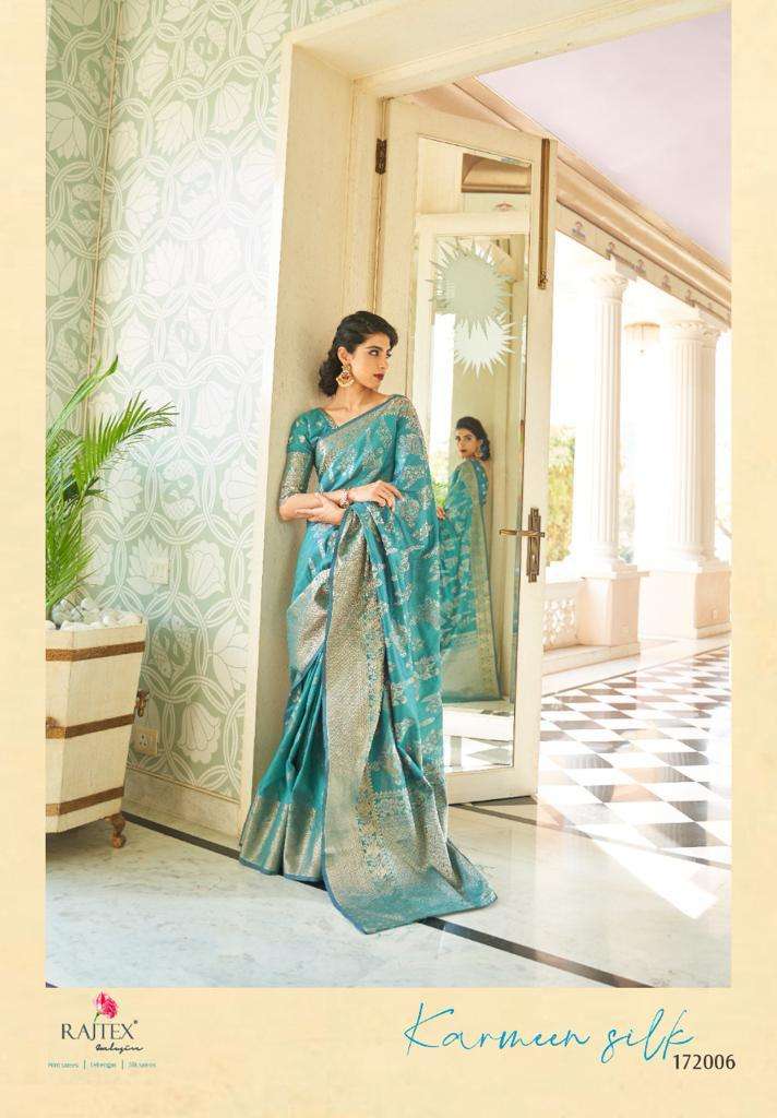 Karmeen Silk By Rajtex 172001-172006 Series Handloom Weaving Silk Designer Saree