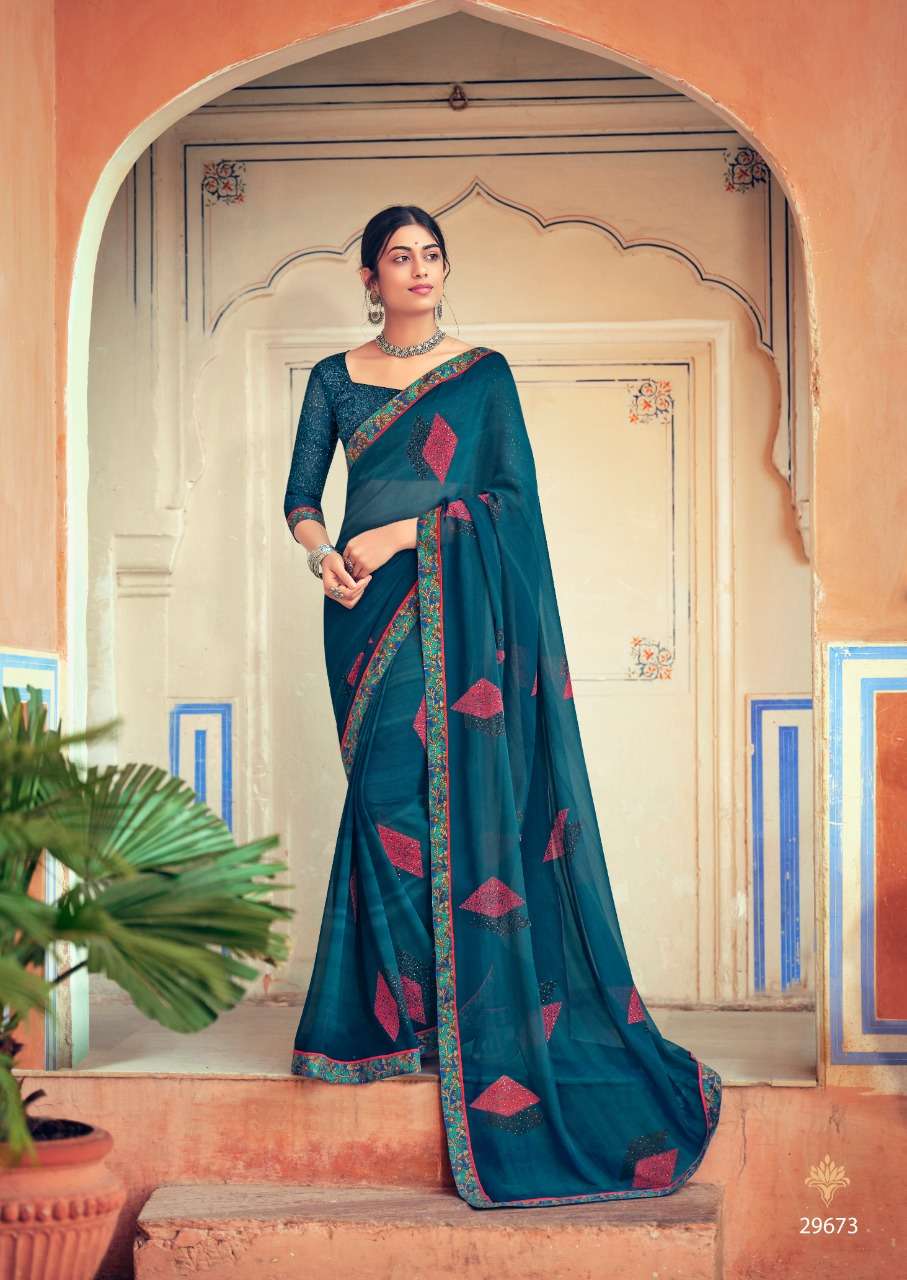 Vallabhi Sakshi Weightless Foil Printed Casual Wear Saree