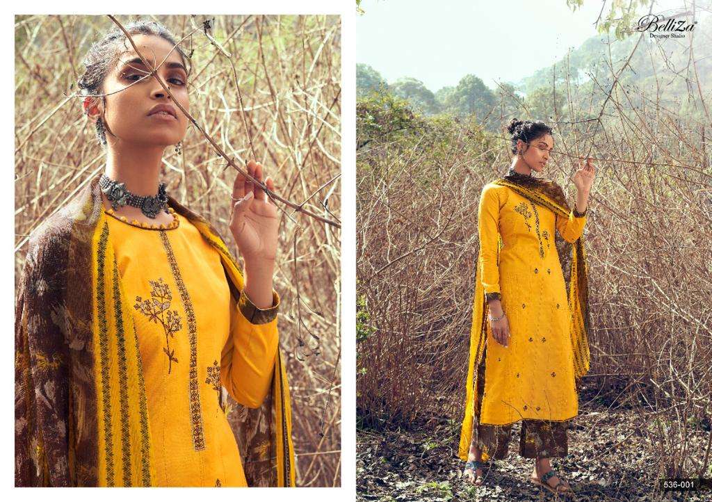 Nazar E Patiyala By Belliza Jam Cotton Kashmiri Work Dress Materials