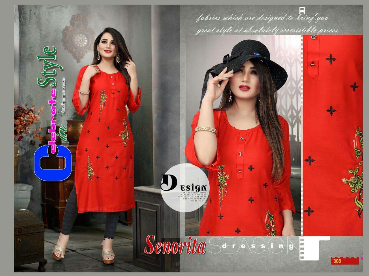 Senorita By Aagya Heavy Rayon With Work Kurti Catalog