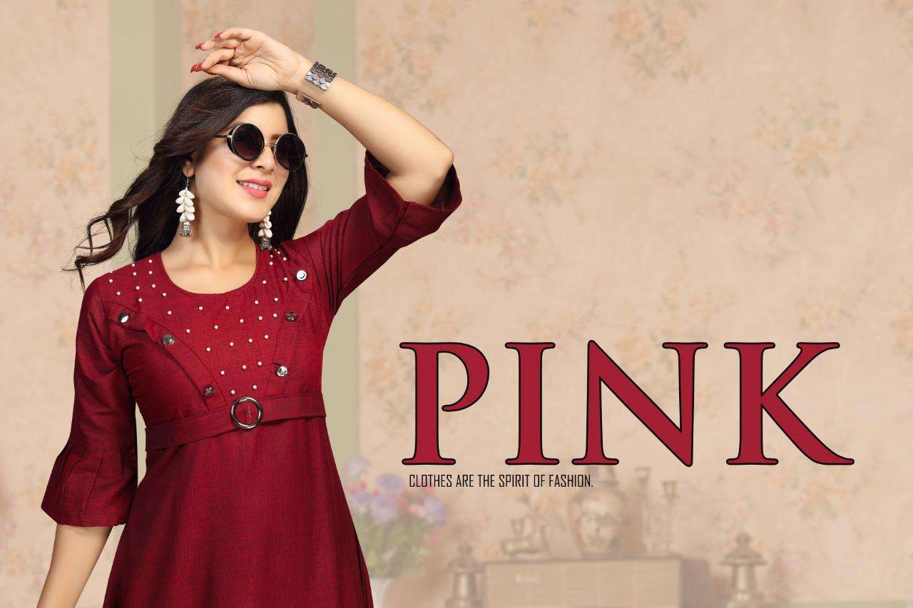 Pink By Fashion Talk Heavy Rayon Kurti Catalog