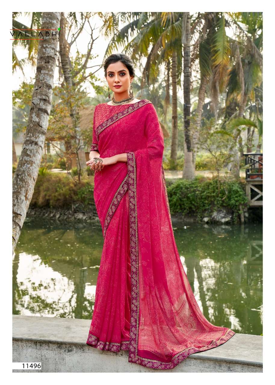 Angoori By Vallabhi Printed Georgette Elegant Sarees