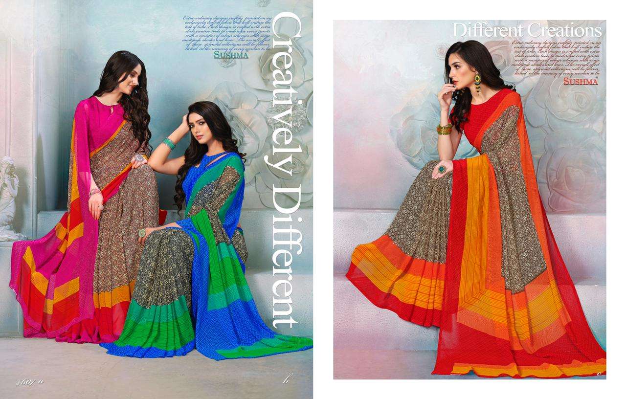 Sushma Grace Vol-5 Silk Georgette Printed Casual Wear Saree