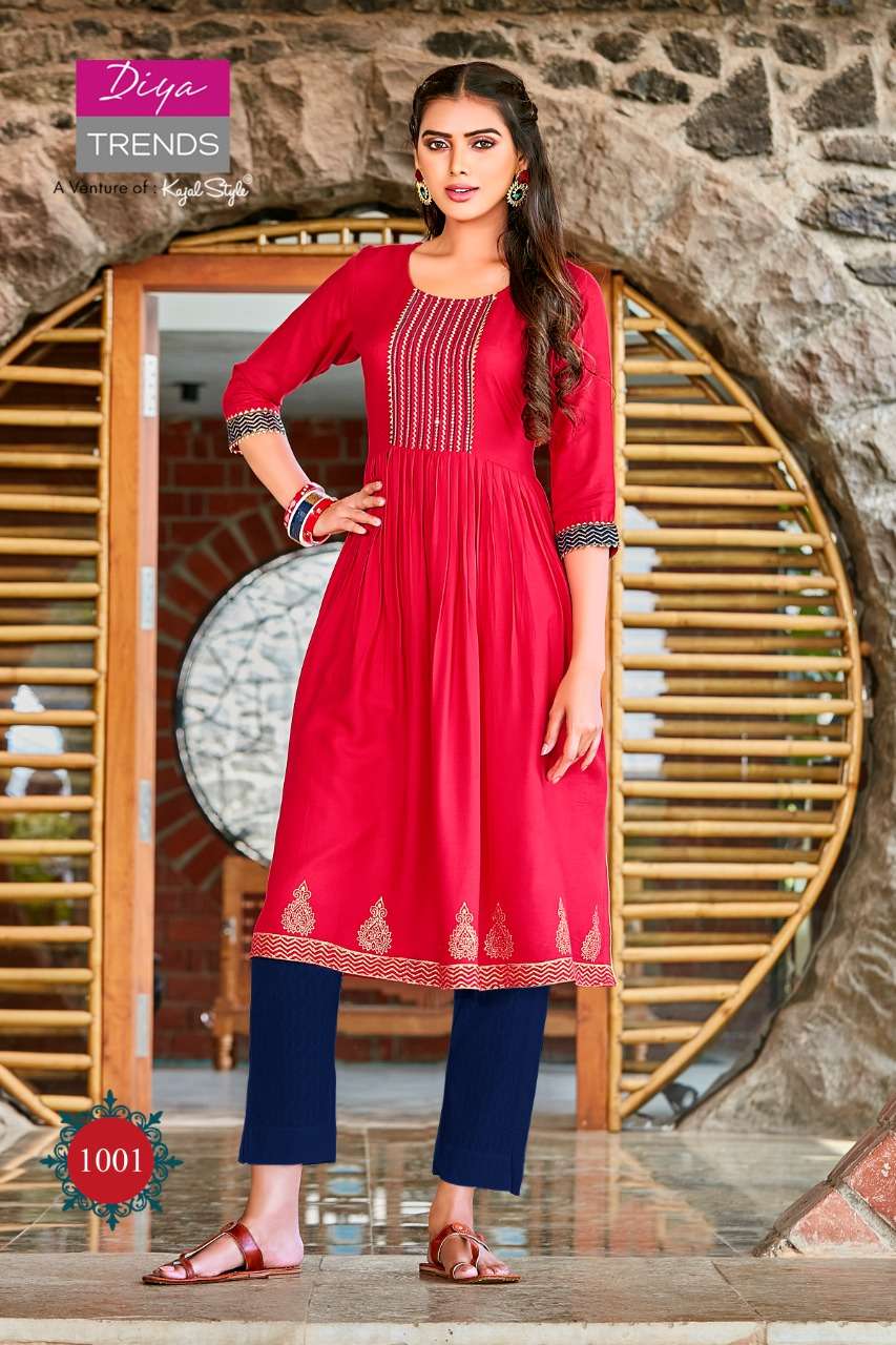 Diya Trendz Summer Beauty Rayon Cotton Simple Fancy Kurti