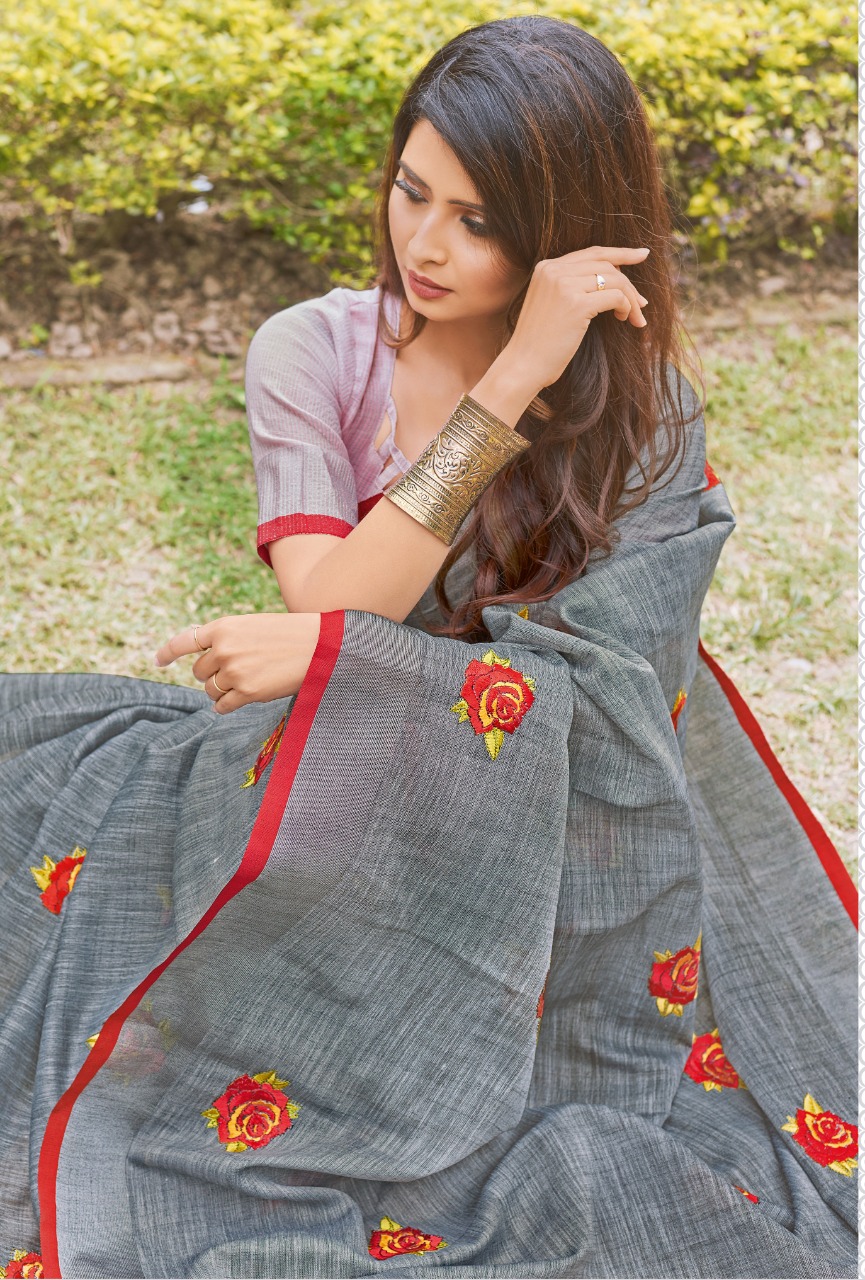 Sangam Prints Amyra Vol-3 Series 1001-1006 Linen Cotton Saree