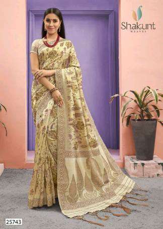 Shakunt Kapeesha Series 25741-25744 Silk Weaving Digital Printed Saree