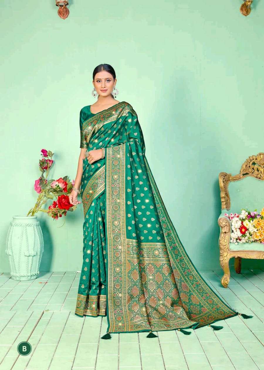 Shangrila Jaishree Silk With Diamomd Vol-5 Weaving Zari Silk Saree