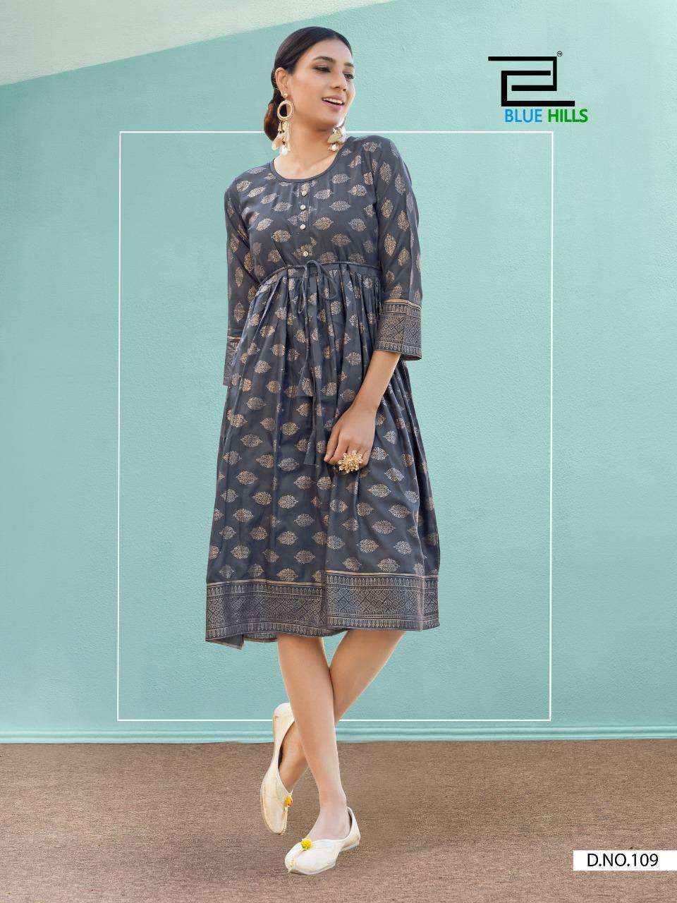 Blue Hills Shine Series 101-110 Rayon Short Frill Stylish Kurti