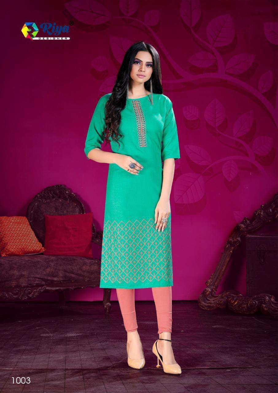 Riya Arena Cotton Slub Simple Ladies Kurtis