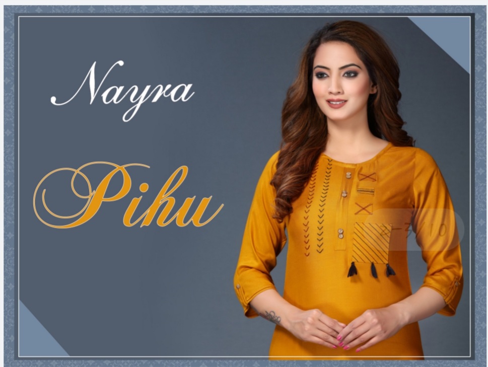 Nayra Pihu Series 351-358 Rayon Printed Daily Wear Kurti