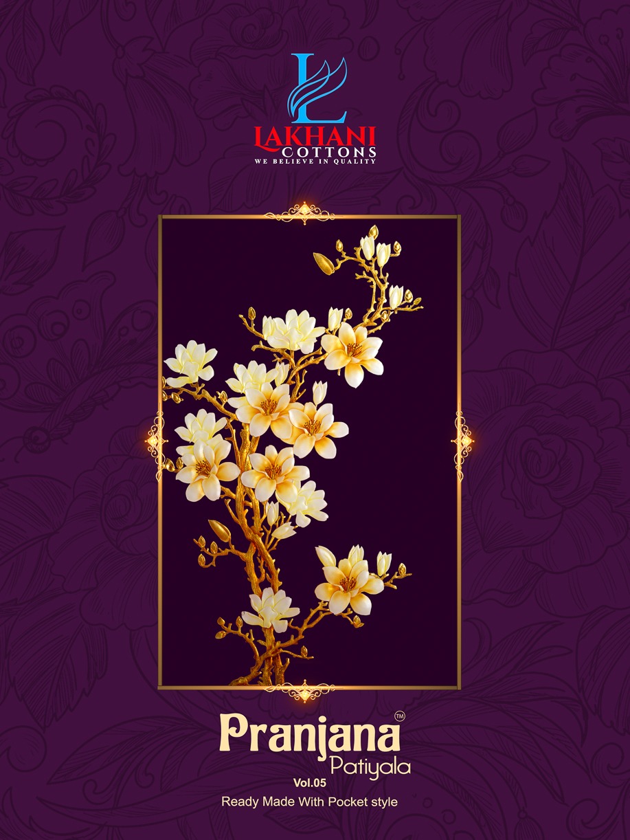 Lakhani Pranjana Patiyala Vol-5 Series 5001-5012 Pure Cotton Suit