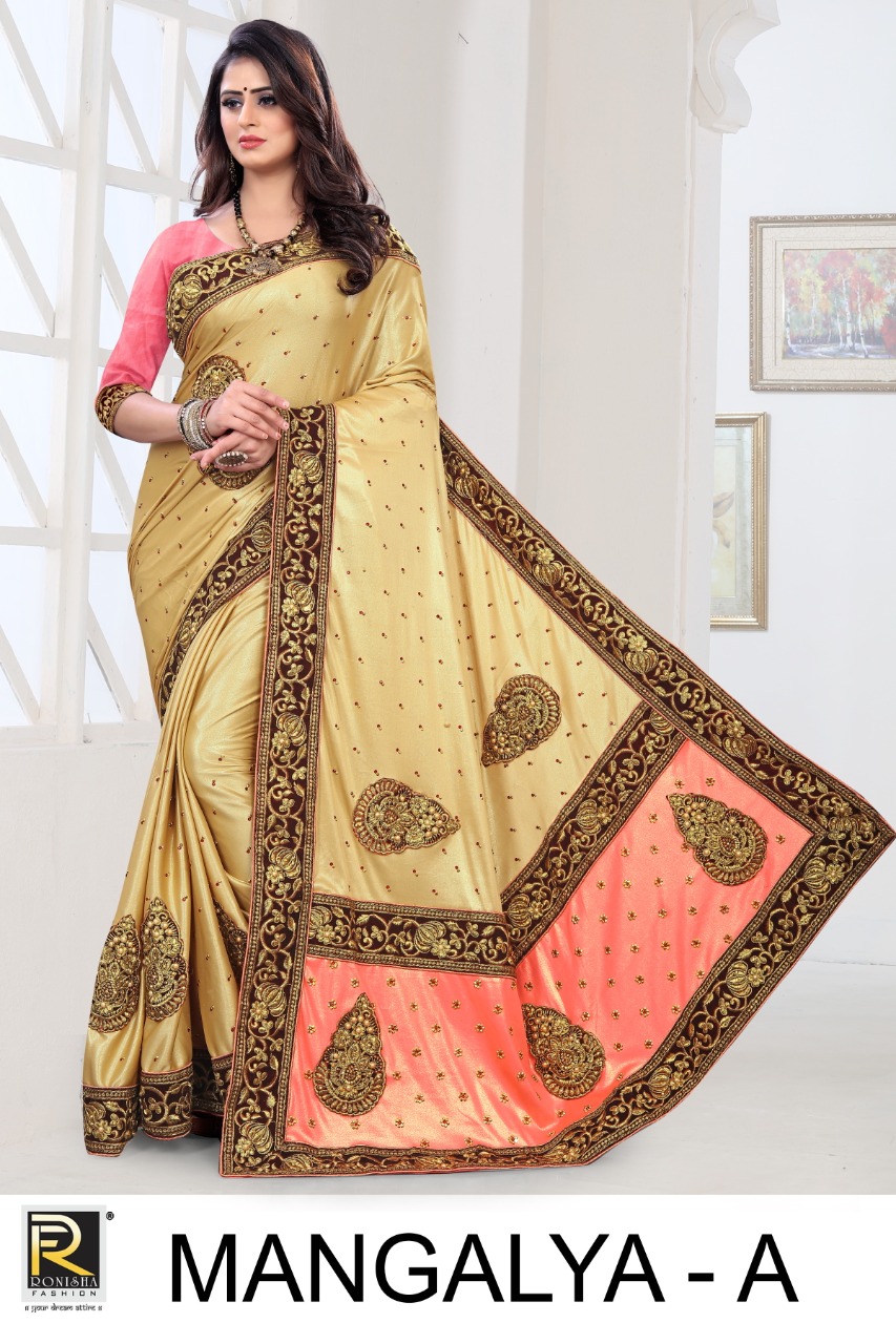 Ranjna Saree Mangalya Lycra Velvet With Embroidery Saree