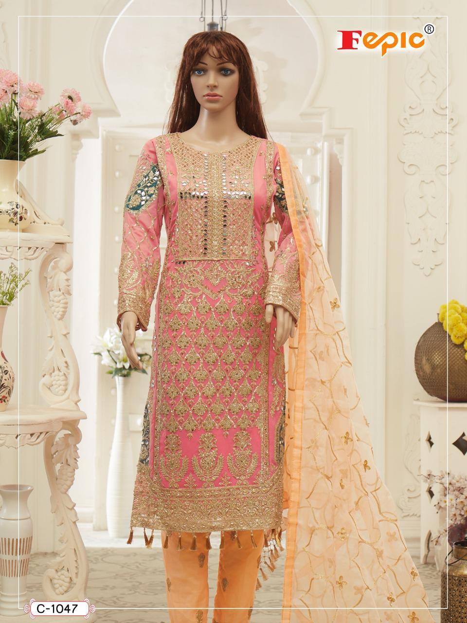 Fepic Rosemeen C-1047 Designer Georgette Suit