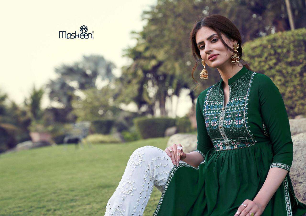 Maskeen Monsoon Vol-2 Series 2101-2104 Rayon Lucknowi Kurti