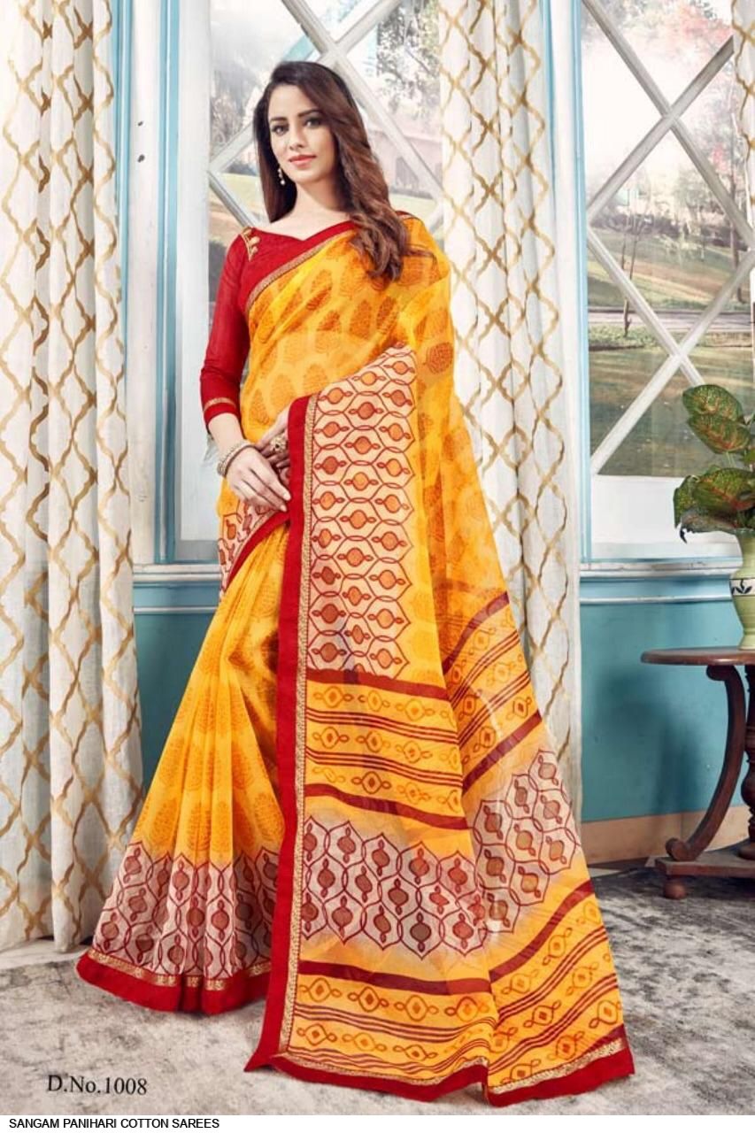 Sangam Panihari Series 1001-1008 Cotton Saree Collection