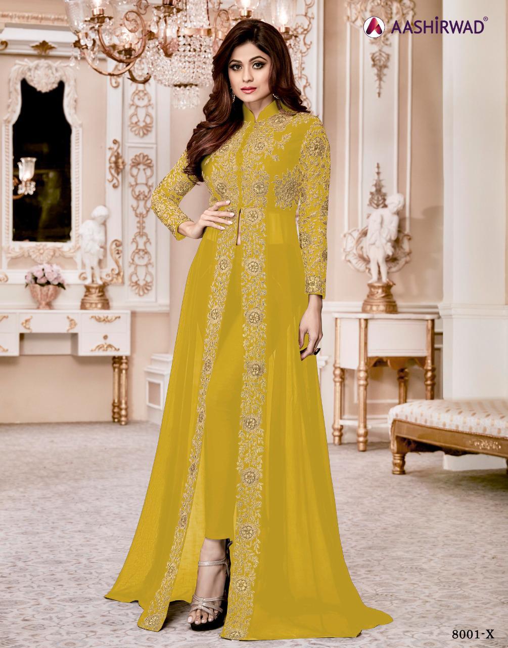 Aashirwad Shamita Gold Designer Fancy Suit