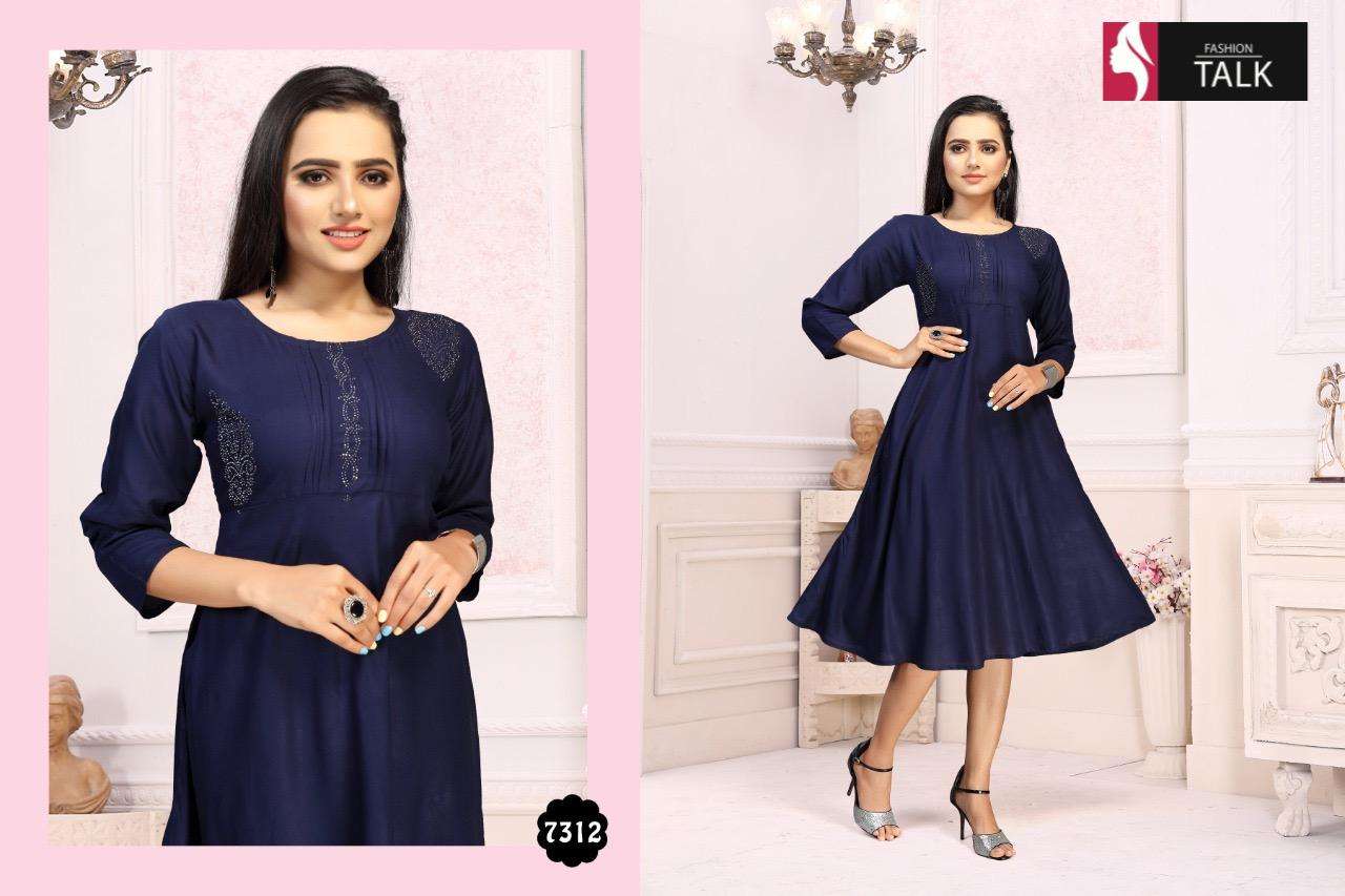 Fashion Talk Diamond Series 7312 Heavy Rayon Flair Kurti