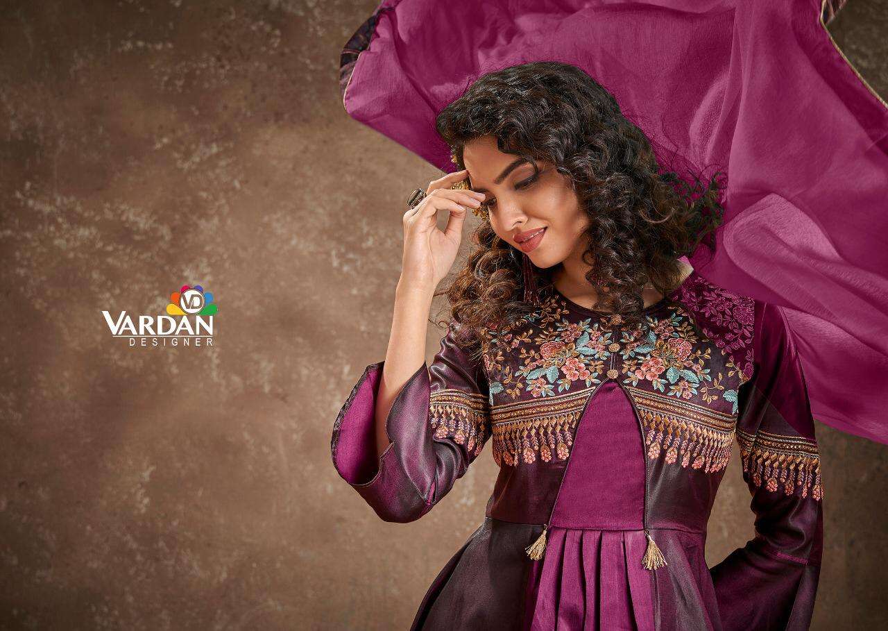 Vardan Apsara Series 51021-51024 Silk Long Gown With Dupatta