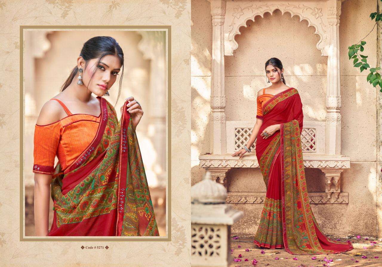 5d Rudraksha Series 5271-5282 Georgette Printed Saree