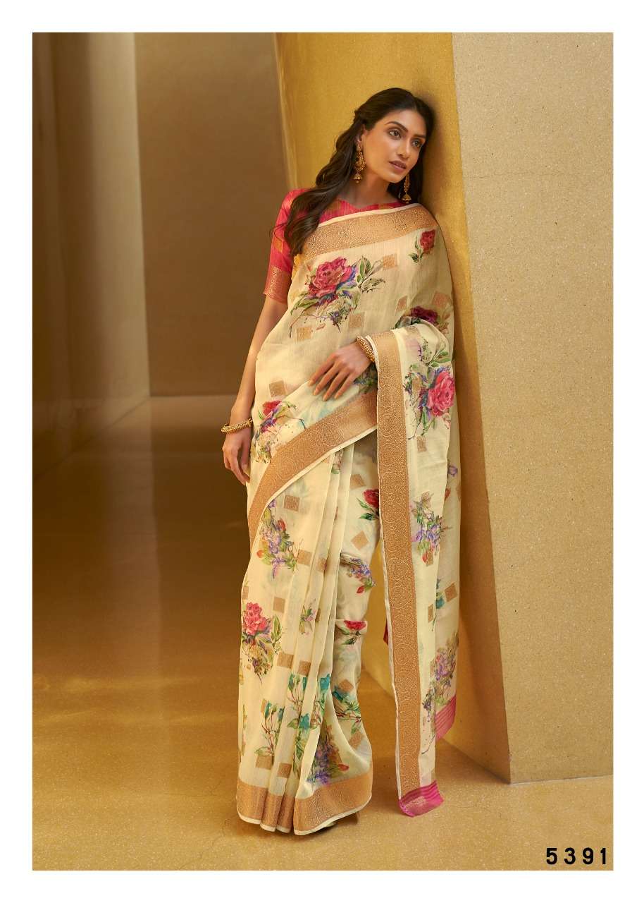 Shangrila Kalkatti Linen Series 5381-5392 Soft Linen Saree