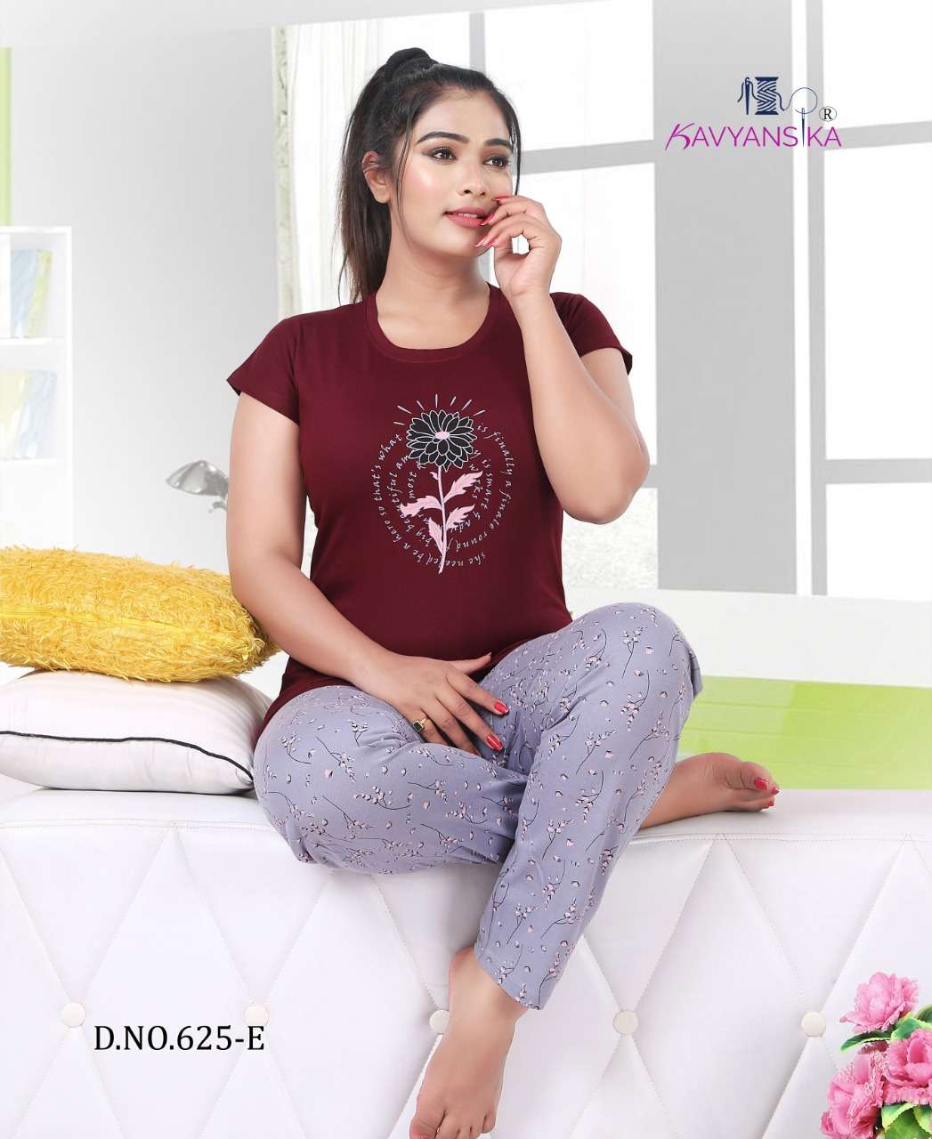 Kavyansika Vol 625 Hosiery Cotton Ladies Night Suits