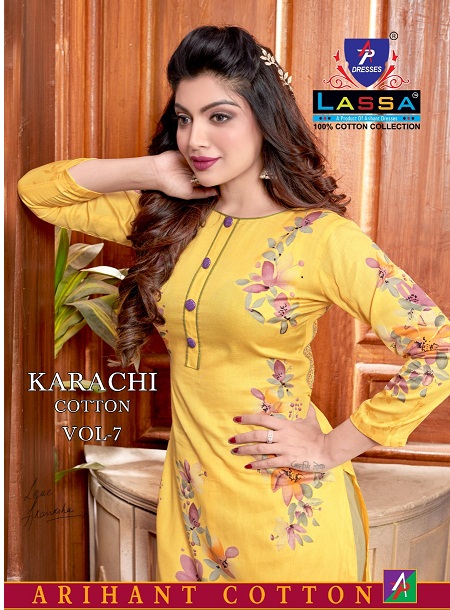 Arihant Lassa Karachi Cotton Vol-7 Series 7001-7010 Karchi Coton Suit