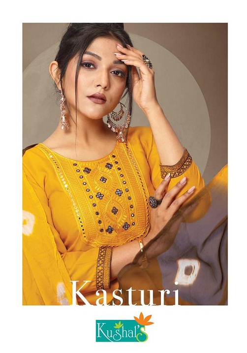 Kushals Kasturi Series 1601-1609 Embroidery Rayon Suit