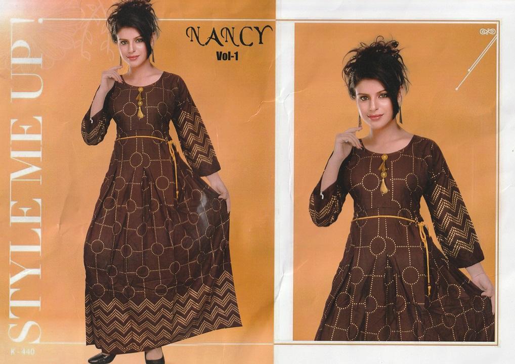 Abd Nancy Heavy Rayon 14 Kg With Original Foil Print Kurti