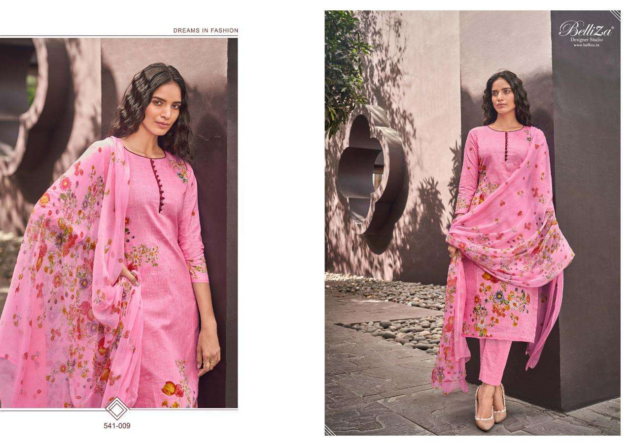 Belliza Nakshatra Vol-4 Series 541001-541010 Cotton Linen Suit