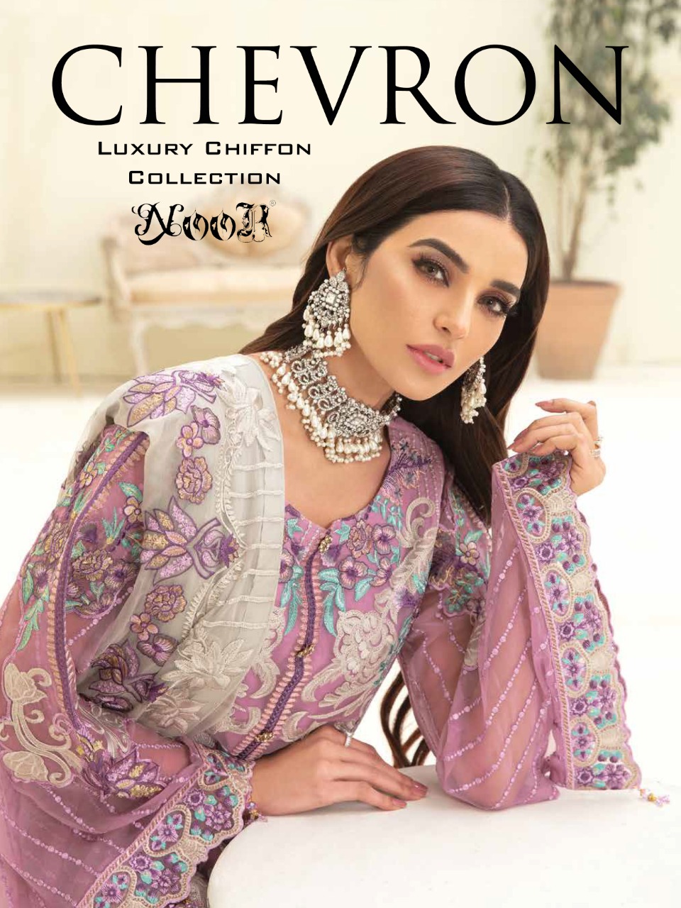 Noor Chevron Vol-1 Series 112-114 Georgette With Heavy Embroidery Suit