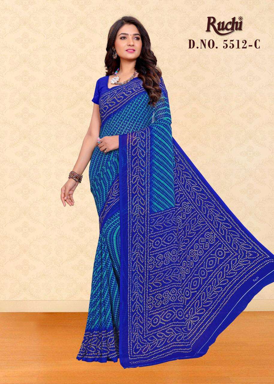 Ruchi 5512 Chiffon Printed Casual Wear Fancy Saree