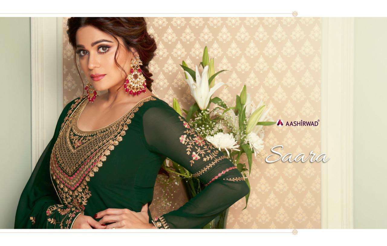 Aashirwad Saara Series 8414-8418 Georgette Skirt Wedding Wear Suits