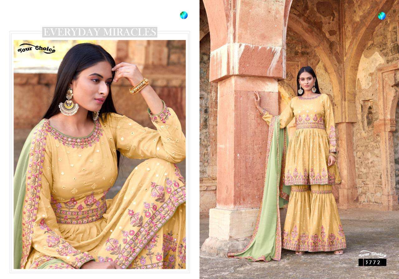 Your Choice Safari Chinon Garara Style Salwar Kameez