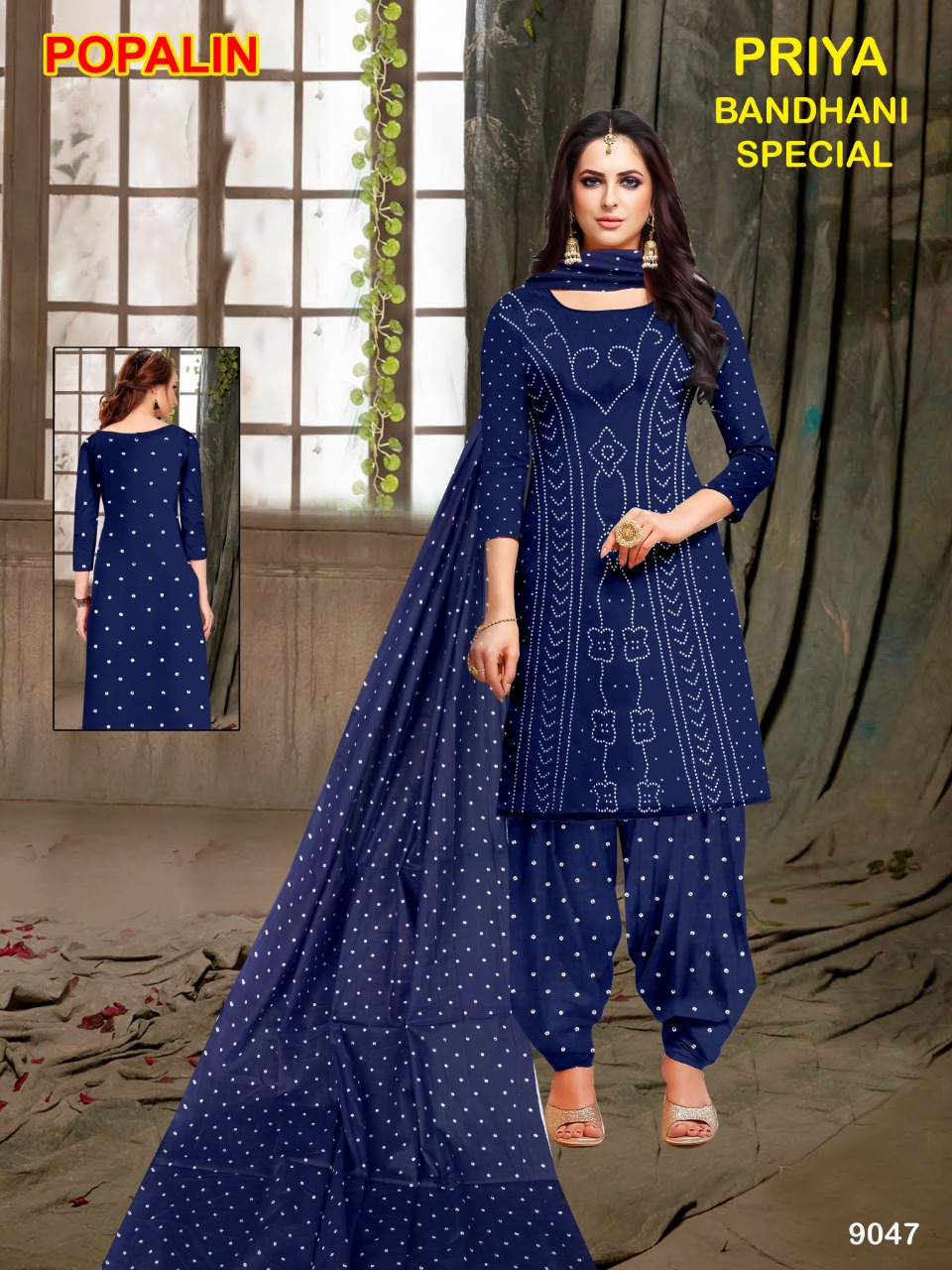 Poplin Bandhani Special Series 9041-9049 Popalin Suit