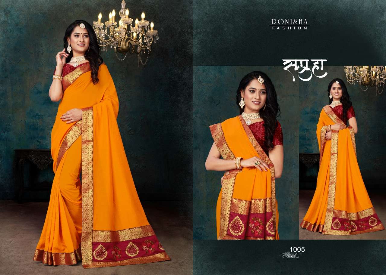 Click By Ranjna Saree Fastive Wear Stylish Border Fancy Blouse Designer Saree Collection