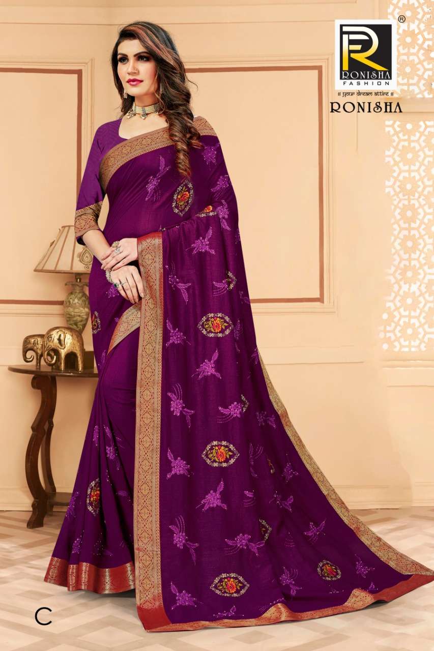 Ranjna Saree Media Embroidery Worked Border Festive Wear Saree