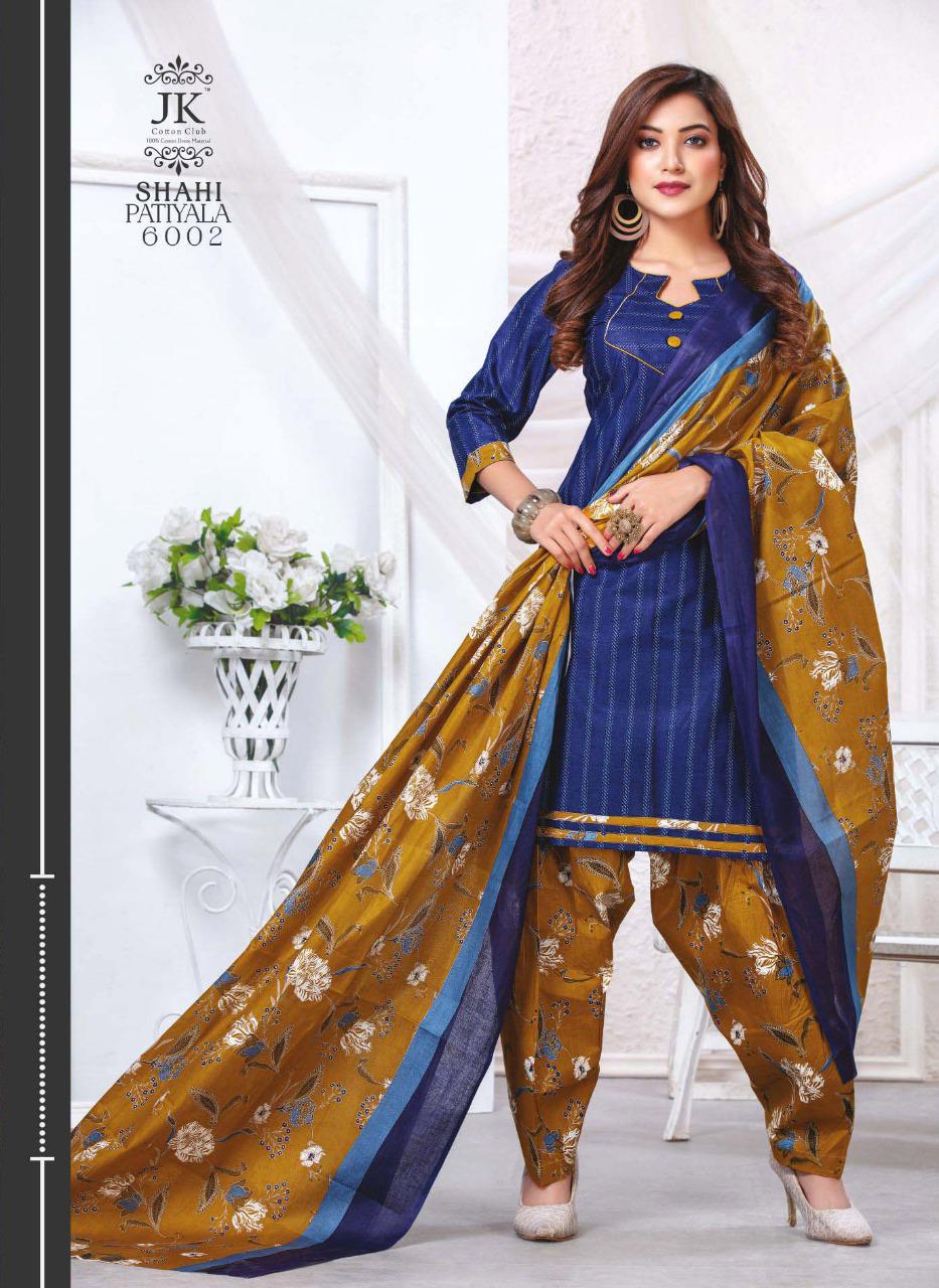 Jk Shahi Patiyala Vol-6 Series 6001-6010 Cotton Print Suit