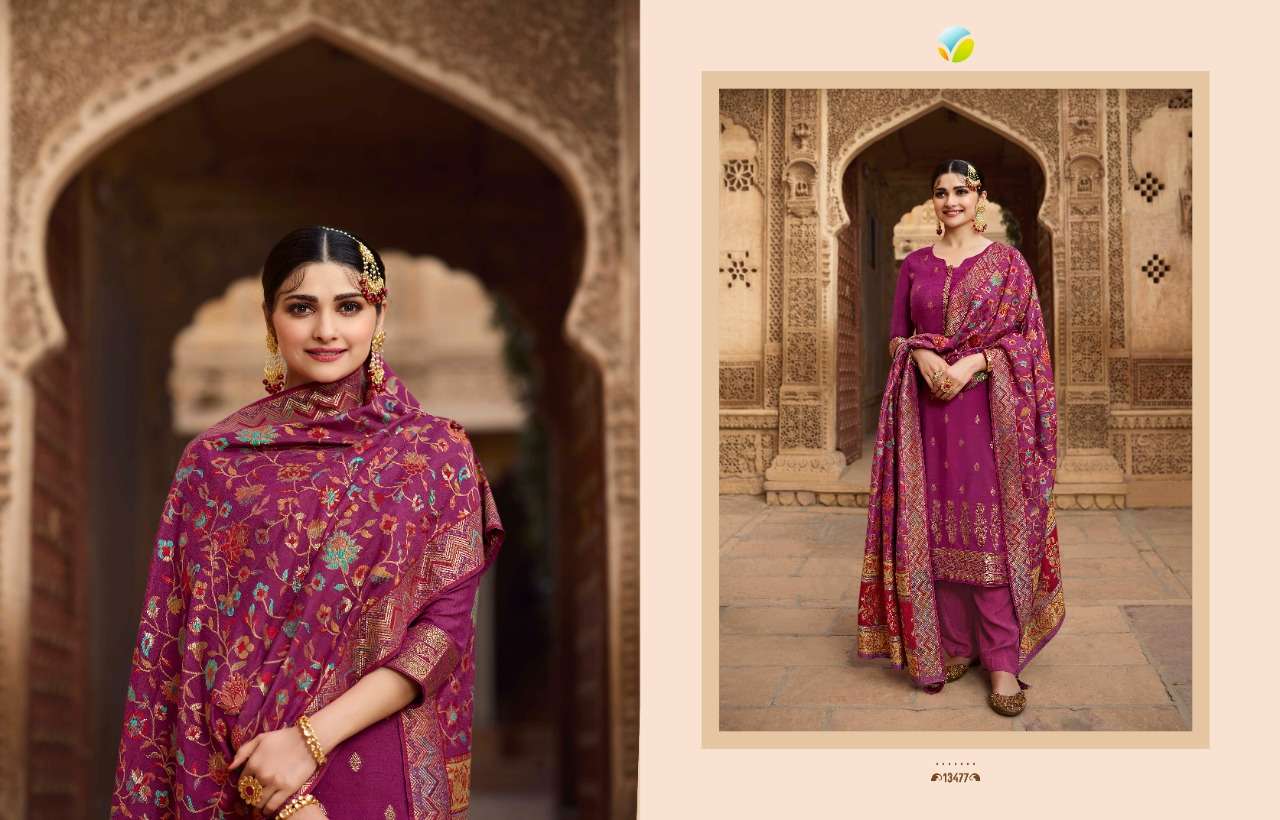 Vinay Fashion Bunaai Series 13471-13478 Viscose Maslin Suits