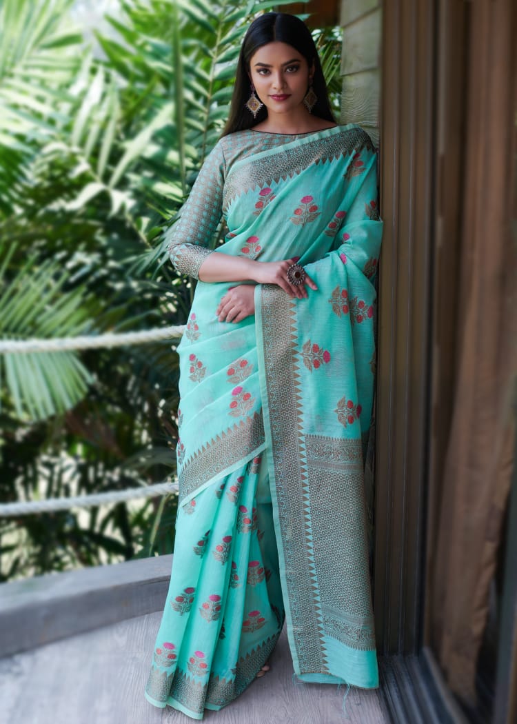 Swaruchi Silk Designer Soft Linen Silk Saree