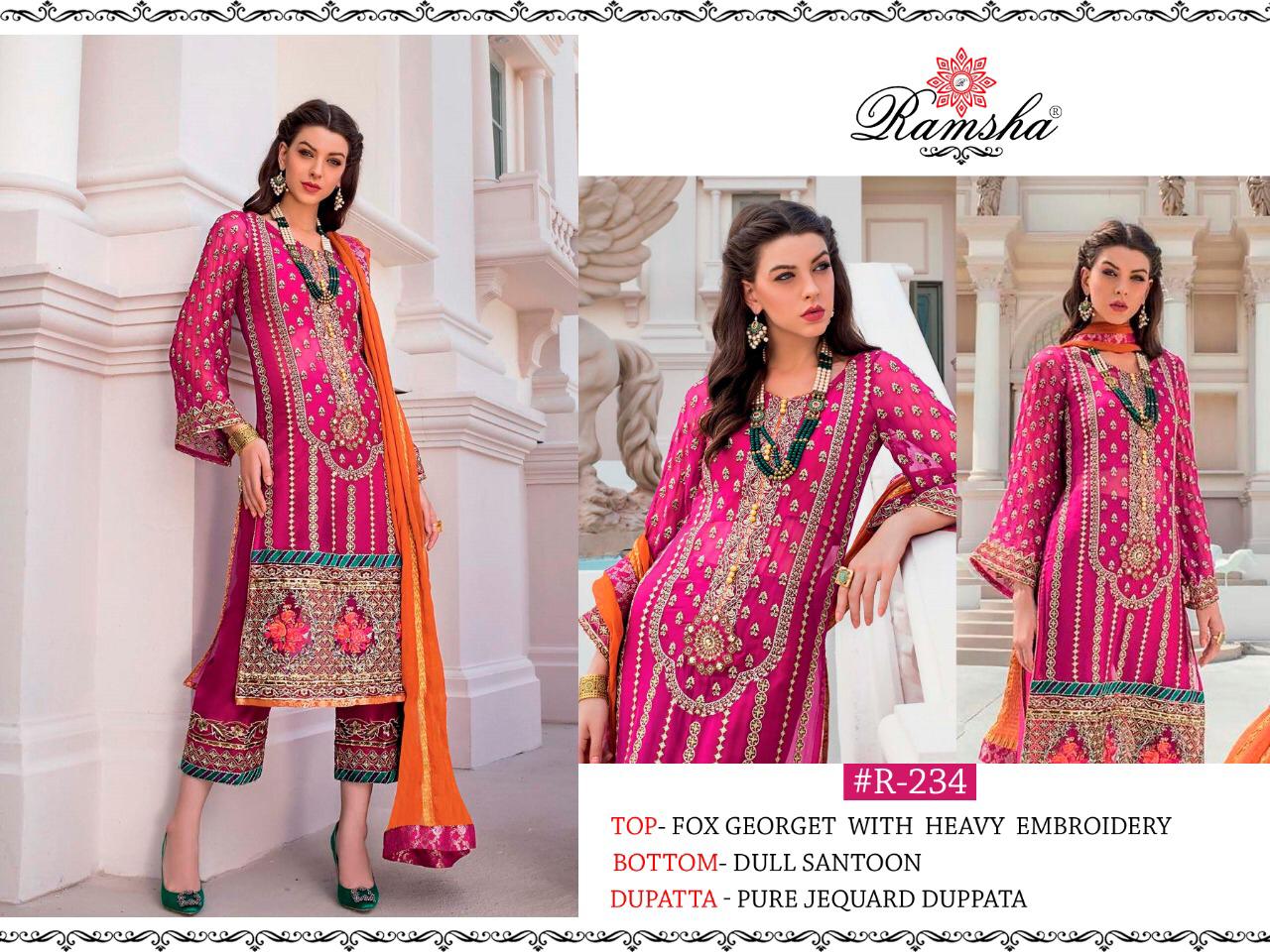 Ramsha R-231-235 Embroidered Pakistani Georgette Suit