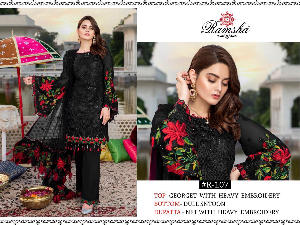 Ramsha R 107 Georgette Pakistani Embroidered Salwar Kameez