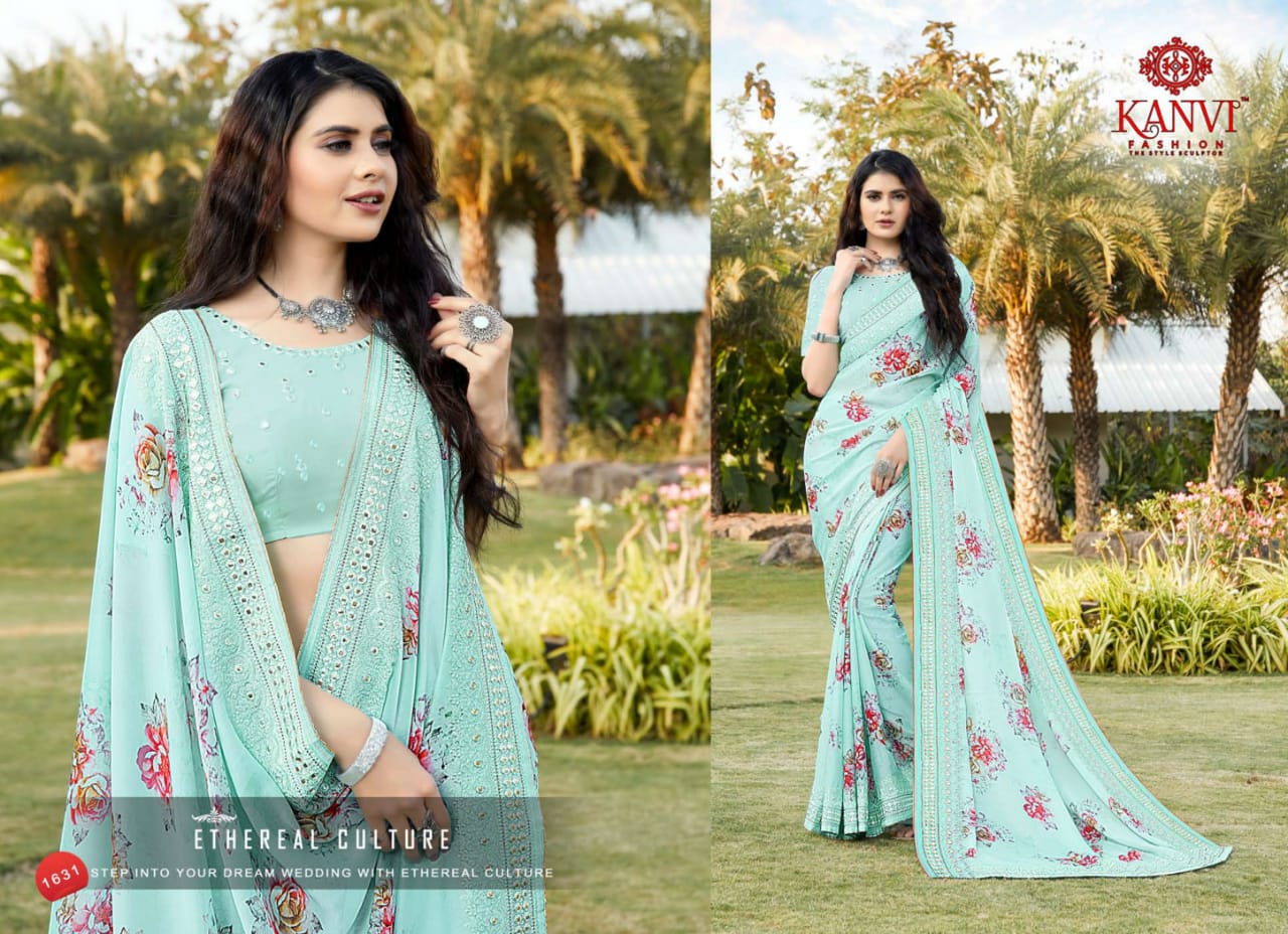 Kanvi Guzarish Designer Pure Silk Georgette Saree