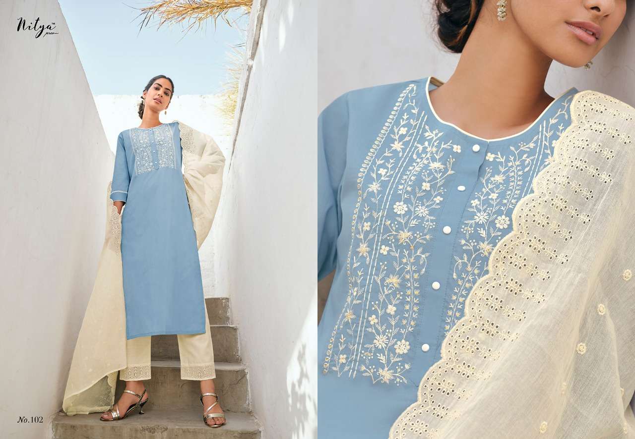 Lt Nitya Gulshan Series 1001-1006 Cotton Readymade Salwar Suit