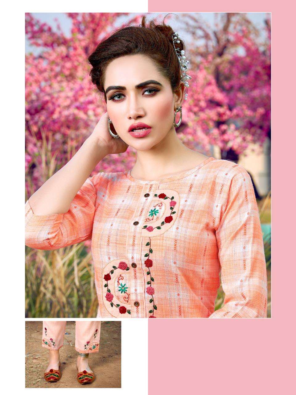 Riya Designer Glory Vol-2 Series 1001-1004 Cotton Kurti With Pant