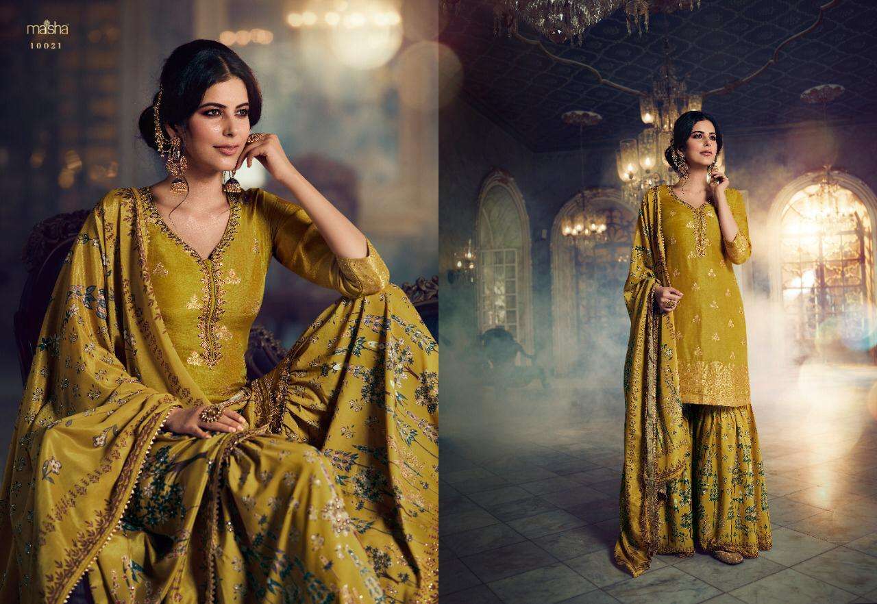 Maisha Maskeen Viol-8 Series 10021-10025 Dolla Silk Jacquard  Suits