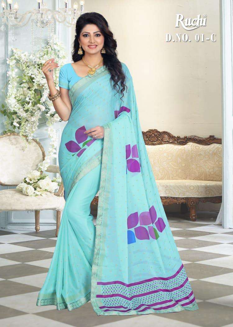 Ruchi Paris Silk Georgette Printed Casual Wear Saree