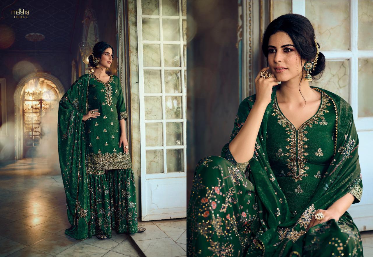 Maisha Maskeen Vol-8 Designer Pure Dola Silk Jacquard Suit