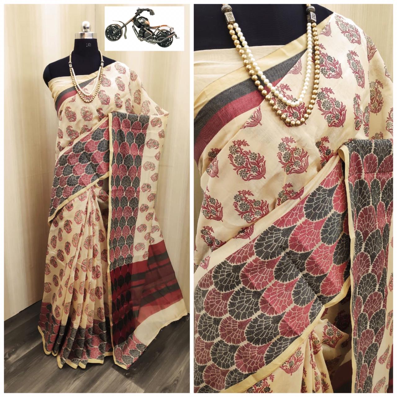 Bt-03 Designer Soft Cotton Silk Saree