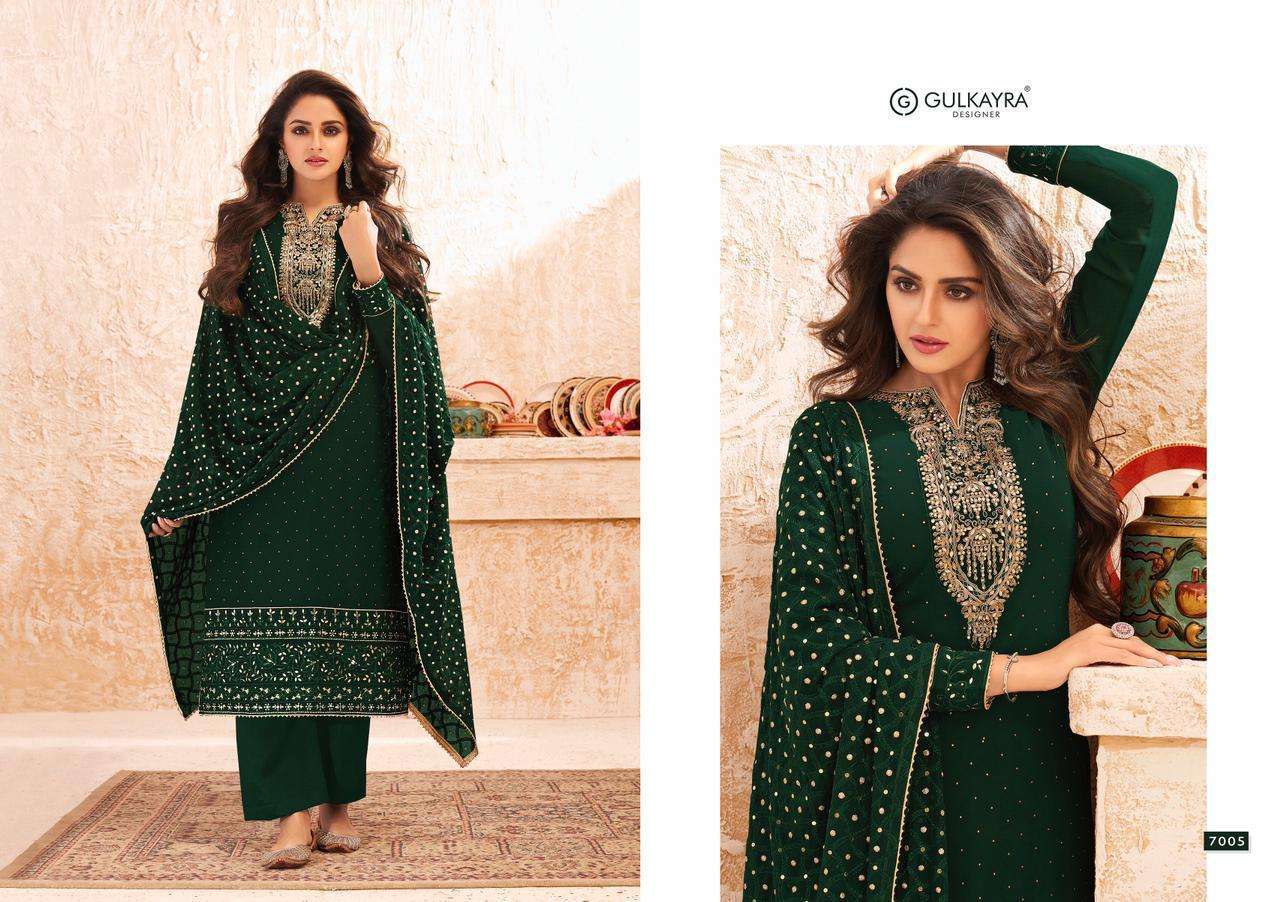 Gulkayra Nazmin Series 7001-7005 Georgette Embroidery Suits