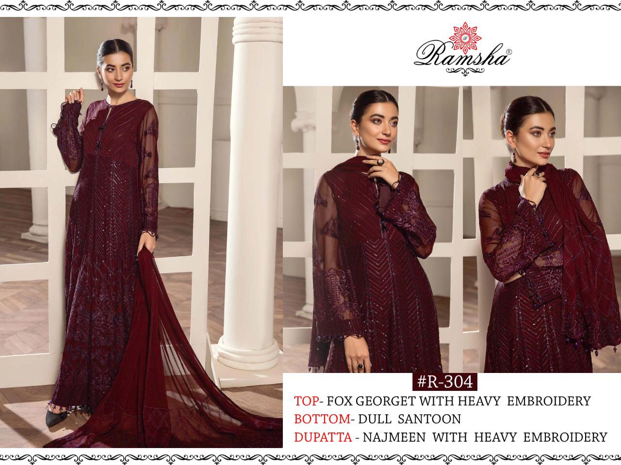 Ramsha R-303-306 Georgette Pakistani Salwar Kameez